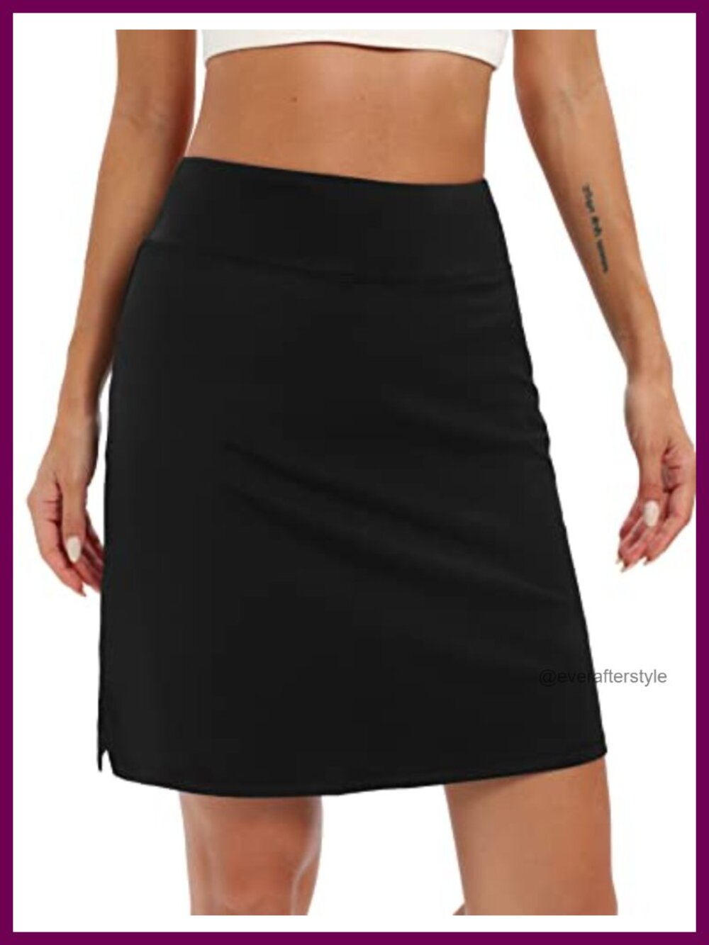 Knee Length Skort with Pockets High Waisted Golf Tennis Athletic Skirt